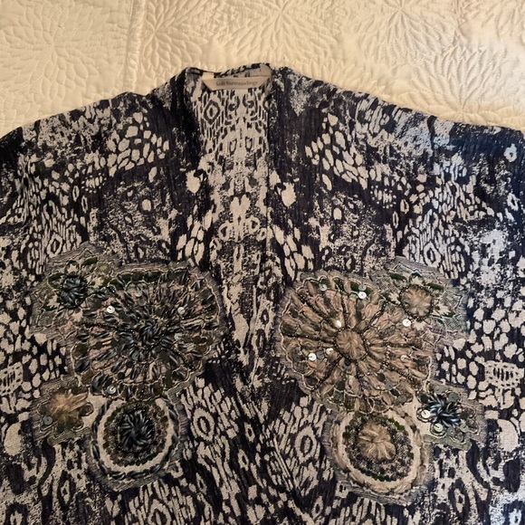 Soft Surroundings Emory Open Front Navy Cardi Topper PS / PM - Picture 6 of 10